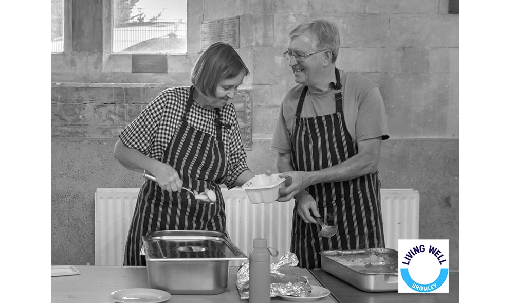 Two Living Well Bromley Charity members cooking
