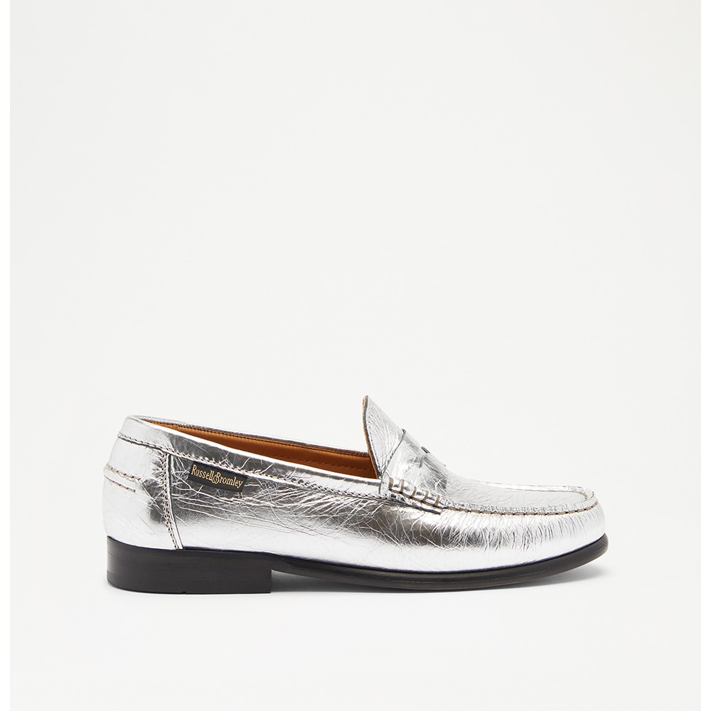 Penny loafer in silver