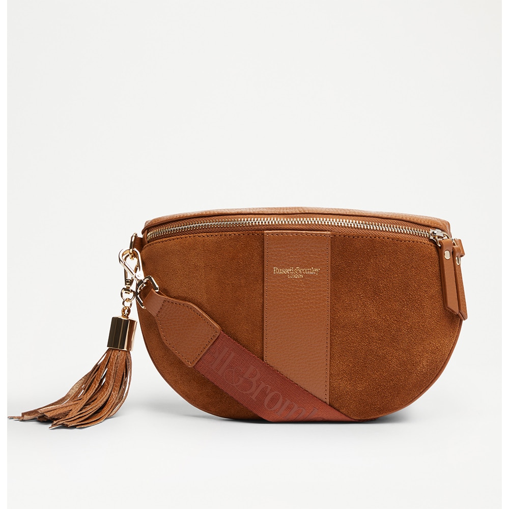 Rotate - Curved Crossbody Bag in brown