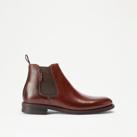 GUILDFORD Chelsea Boot in Brown Waxy Leather Russell & Bromley