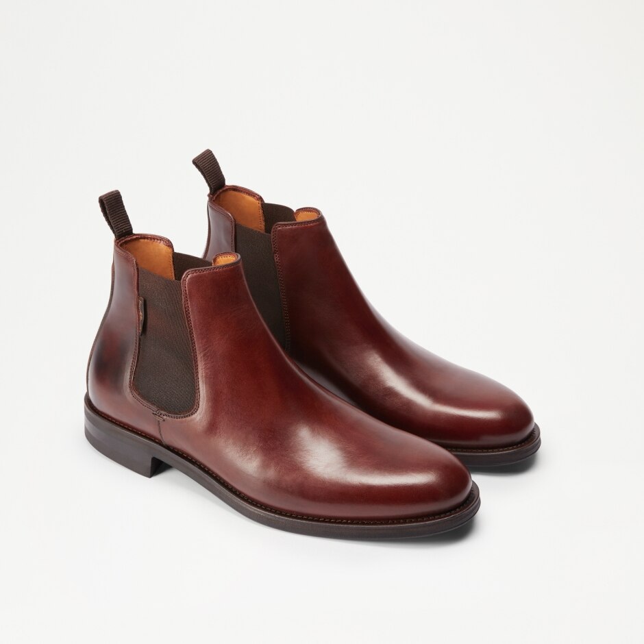 GUILDFORD Chelsea Boot in Brown Waxy Leather Russell & Bromley