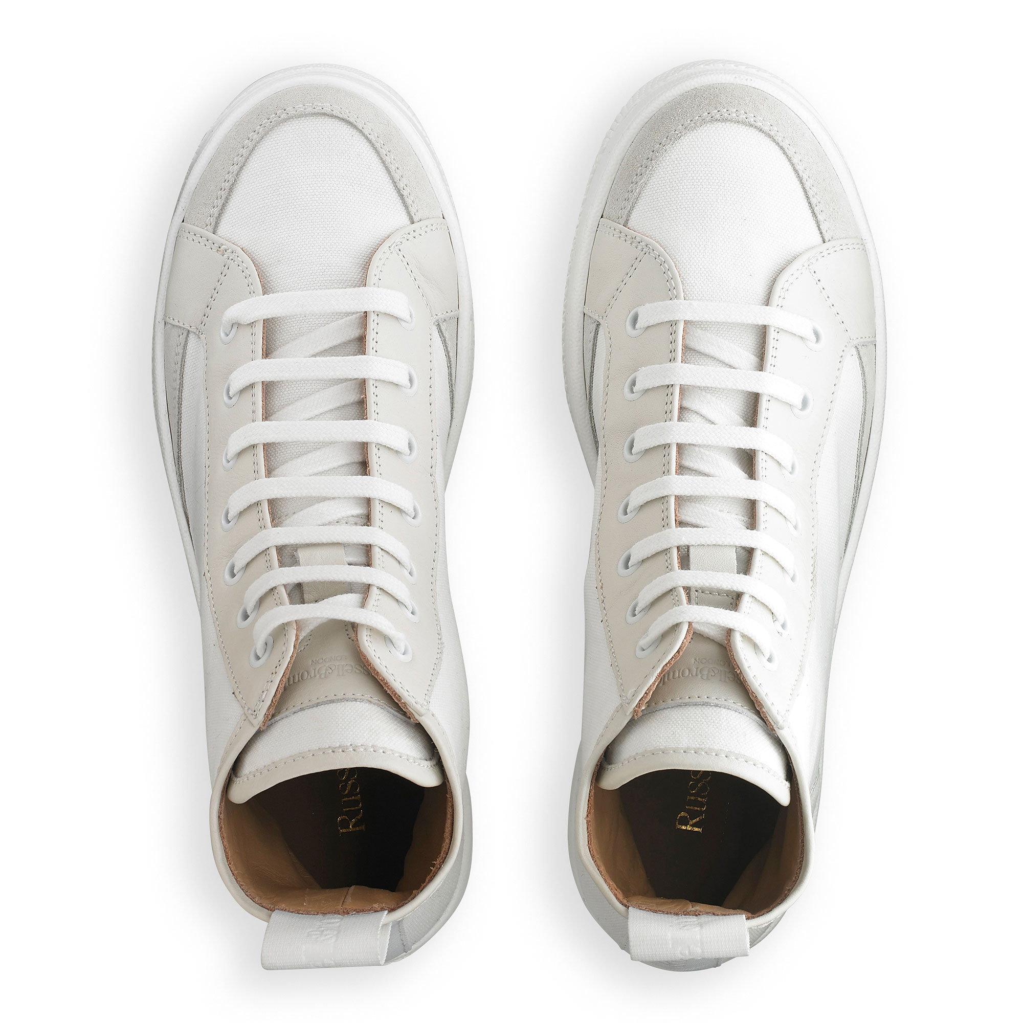 HOMERUN High-Top Sneaker in White Canvas | Russell & Bromley