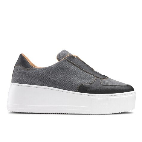 PARK AVE Eco Flatform Sneaker in Grey Canvas | Russell & Bromley