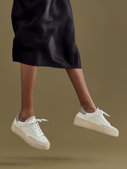 WHISPER Low Top Sneaker in White Leather | Russell & Bromley