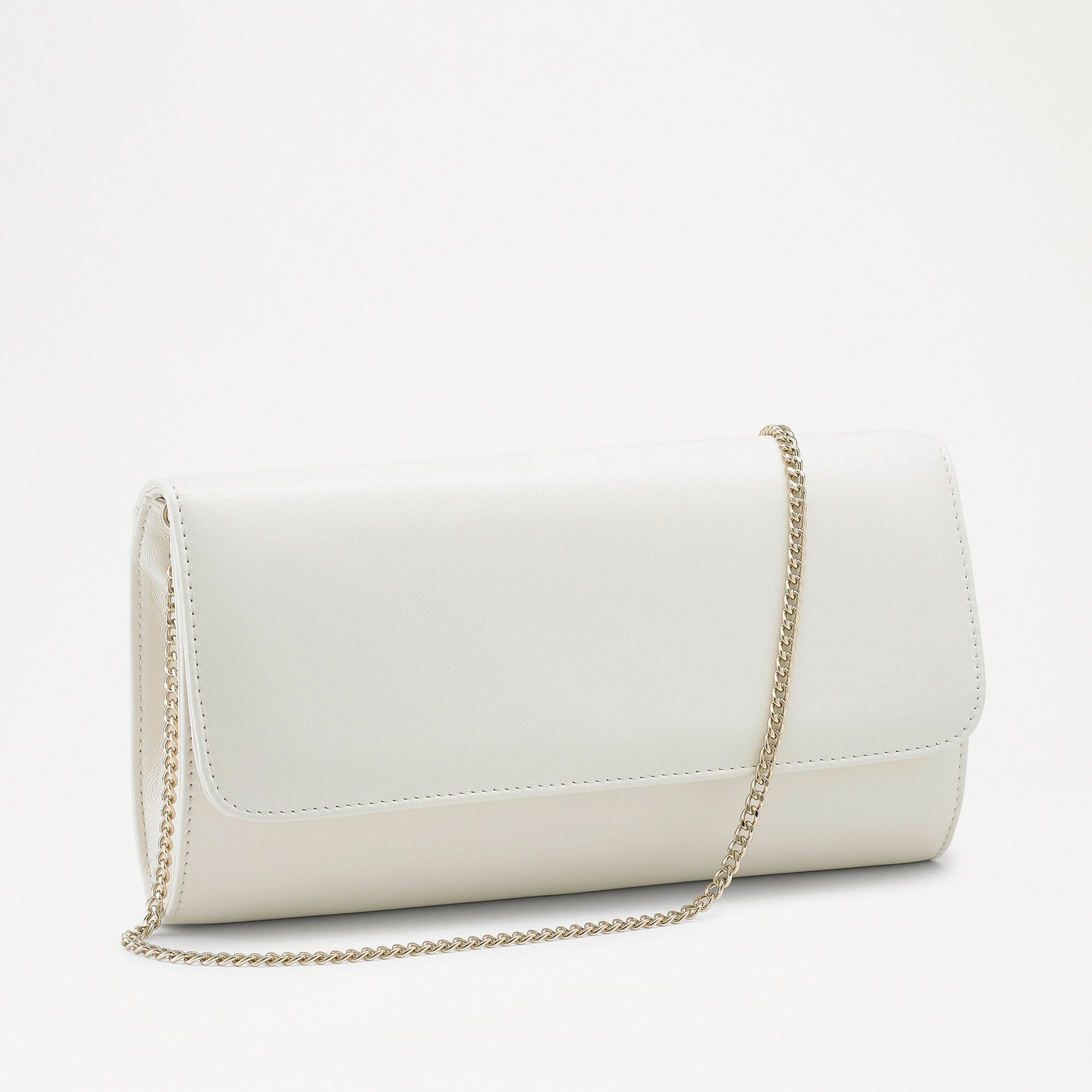 85CLUTCH Clutch Bag in White Nappa | Russell & Bromley