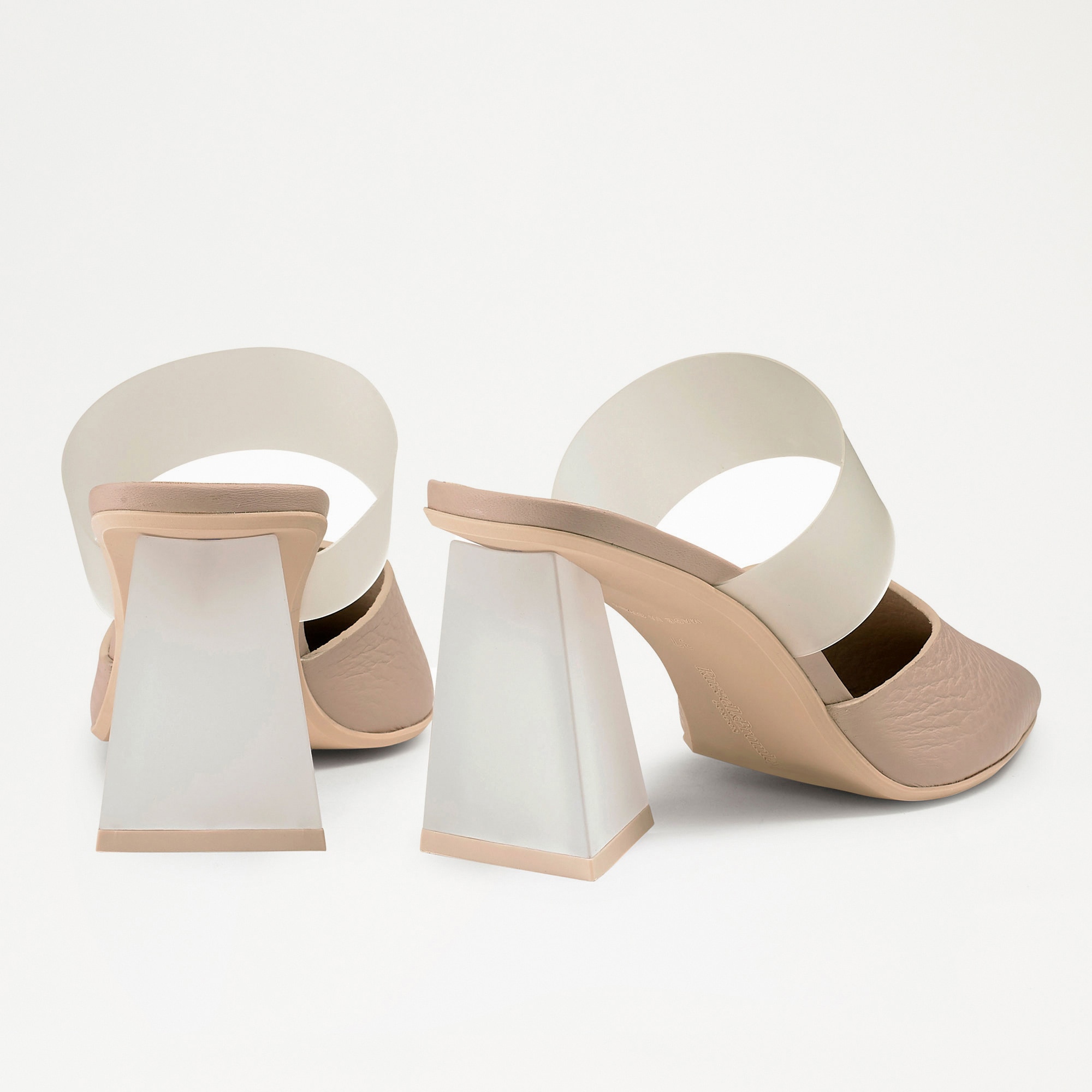 VISION Frosted Pump in Neutral Grained Leather | Russell & Bromley