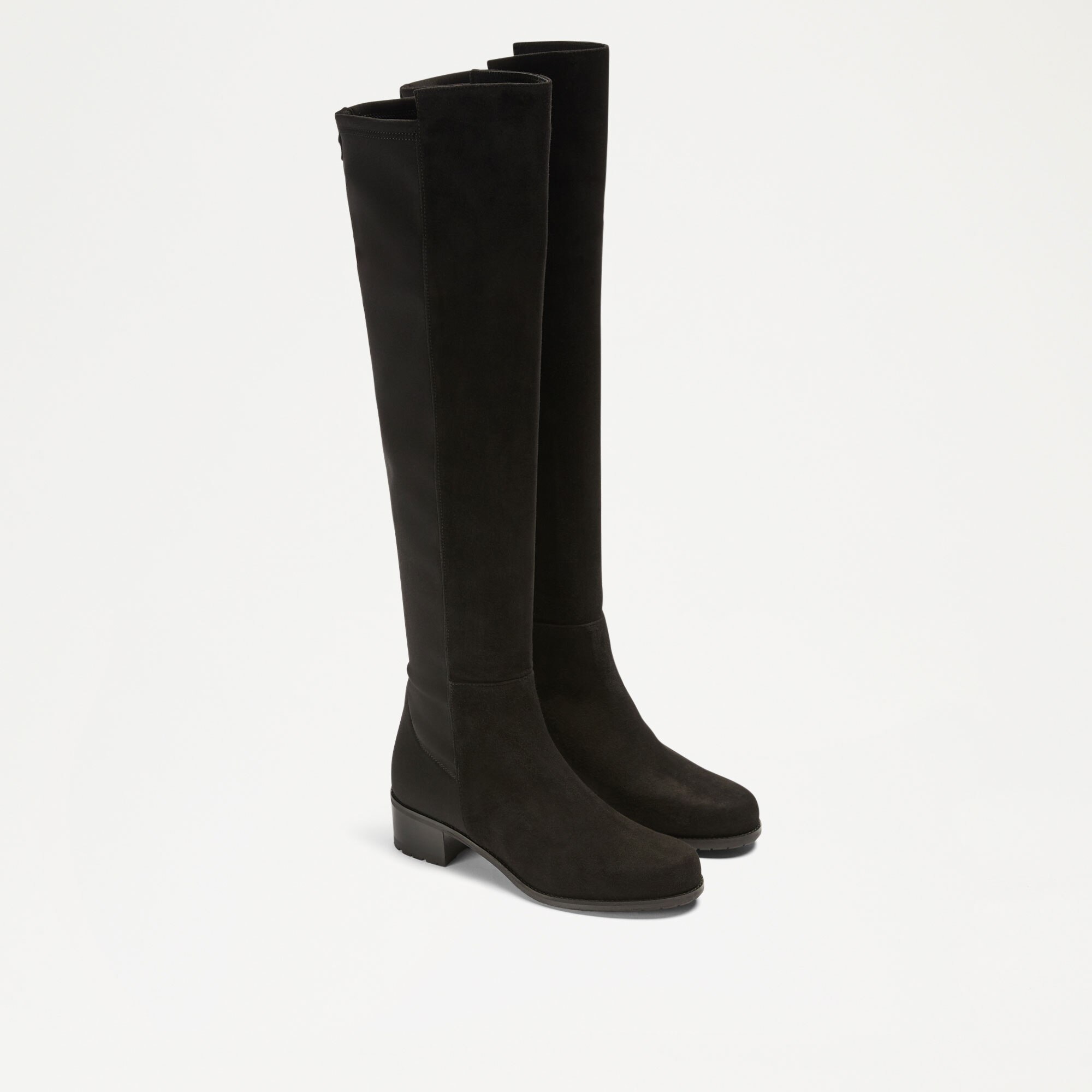 HALF FULL Knee High Boot in Black Suede | Russell & Bromley