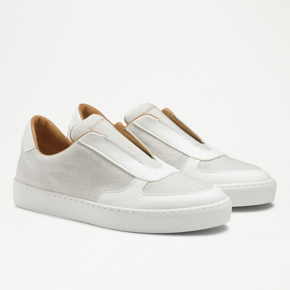 FIFTH AVE Eco Laceless Sneaker in Neutral Fabric | Russell & Bromley
