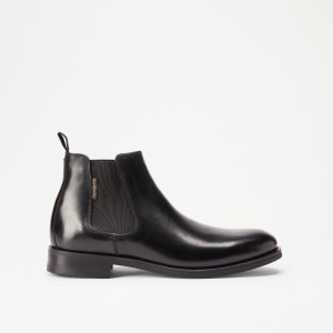 GUILDFORD Chelsea Boot in Black Waxy Leather | Russell & Bromley