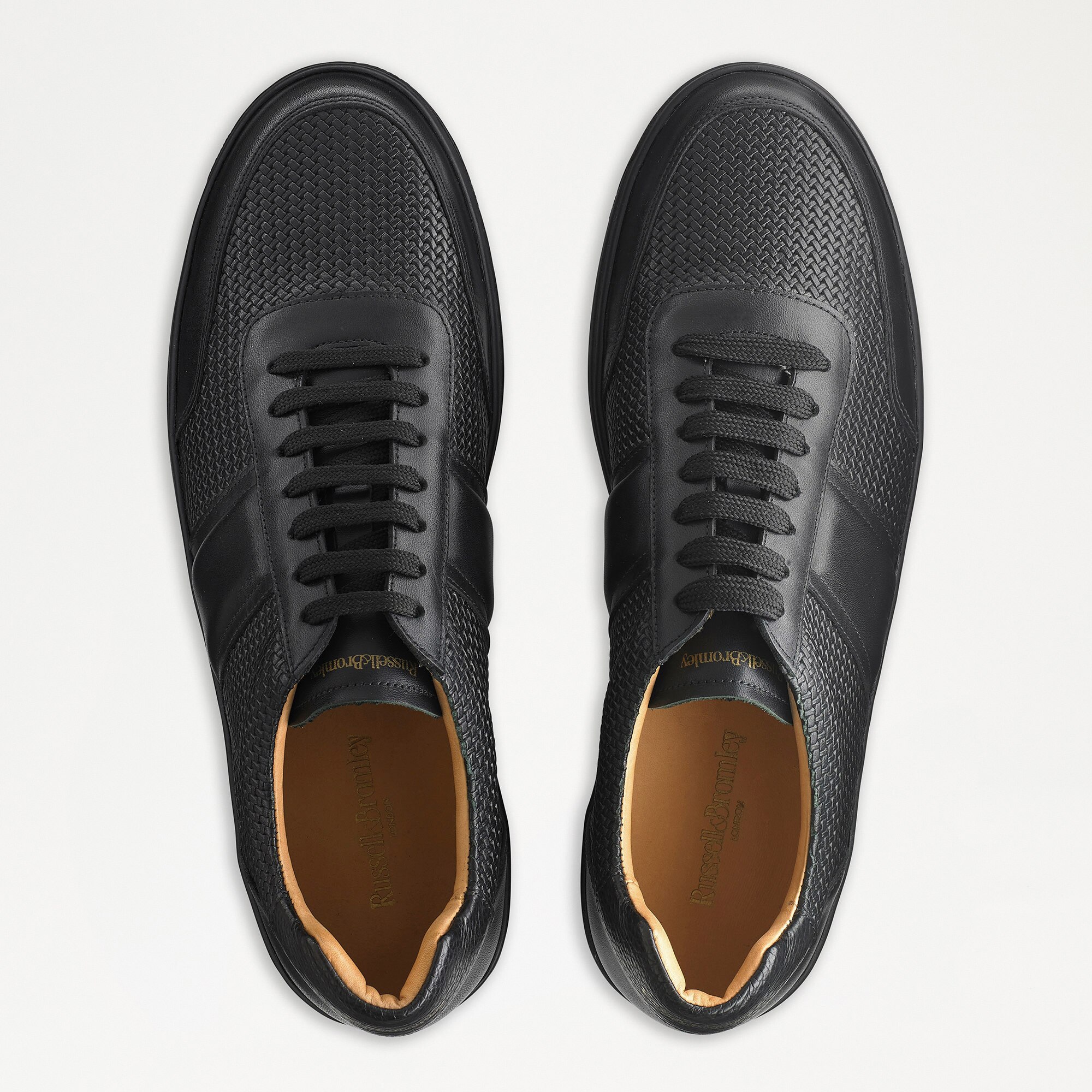 BOWERY Oxford Lace Sneaker in Black Leather | Russell & Bromley