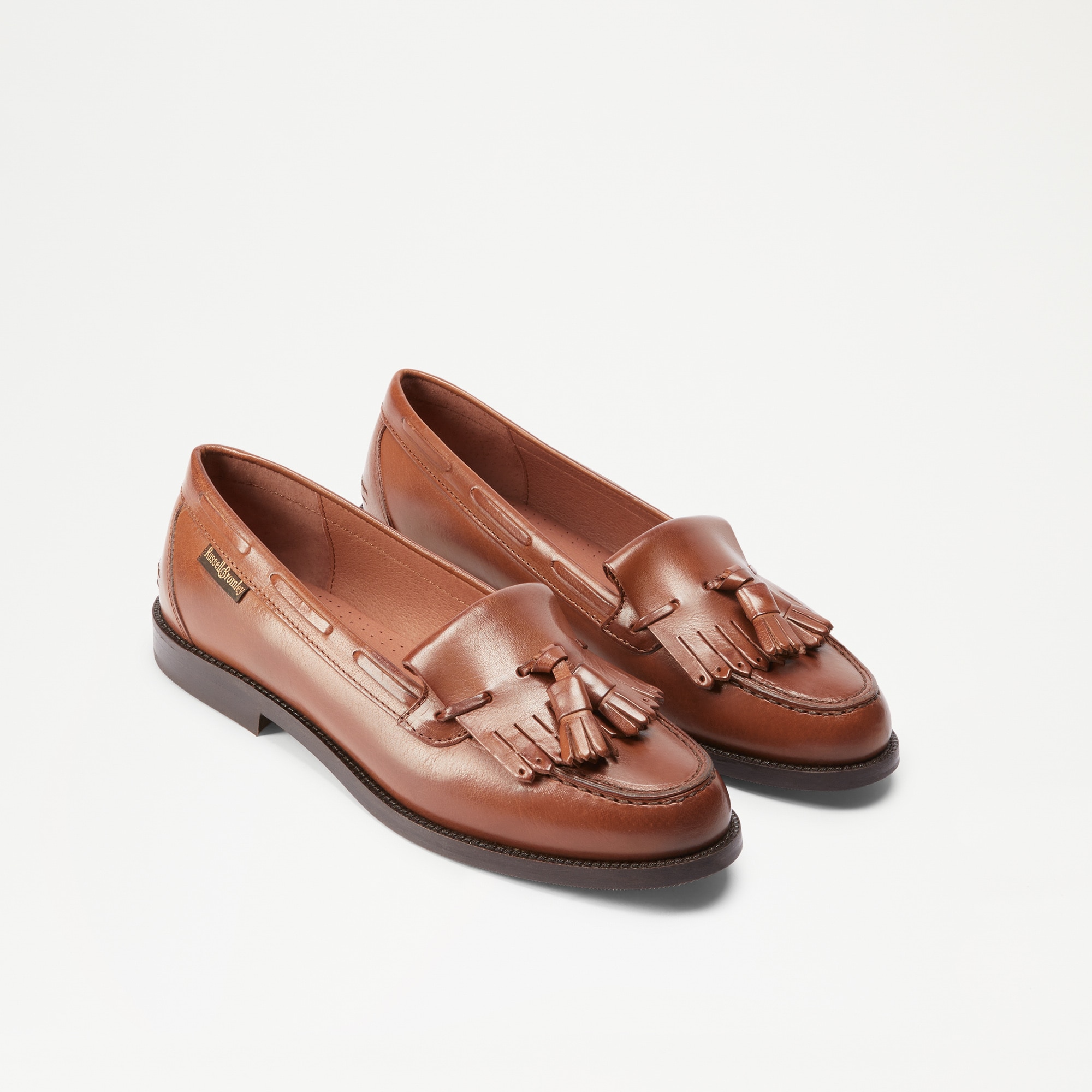 CHESTER Tassel Loafer in Tan Calf | Russell & Bromley