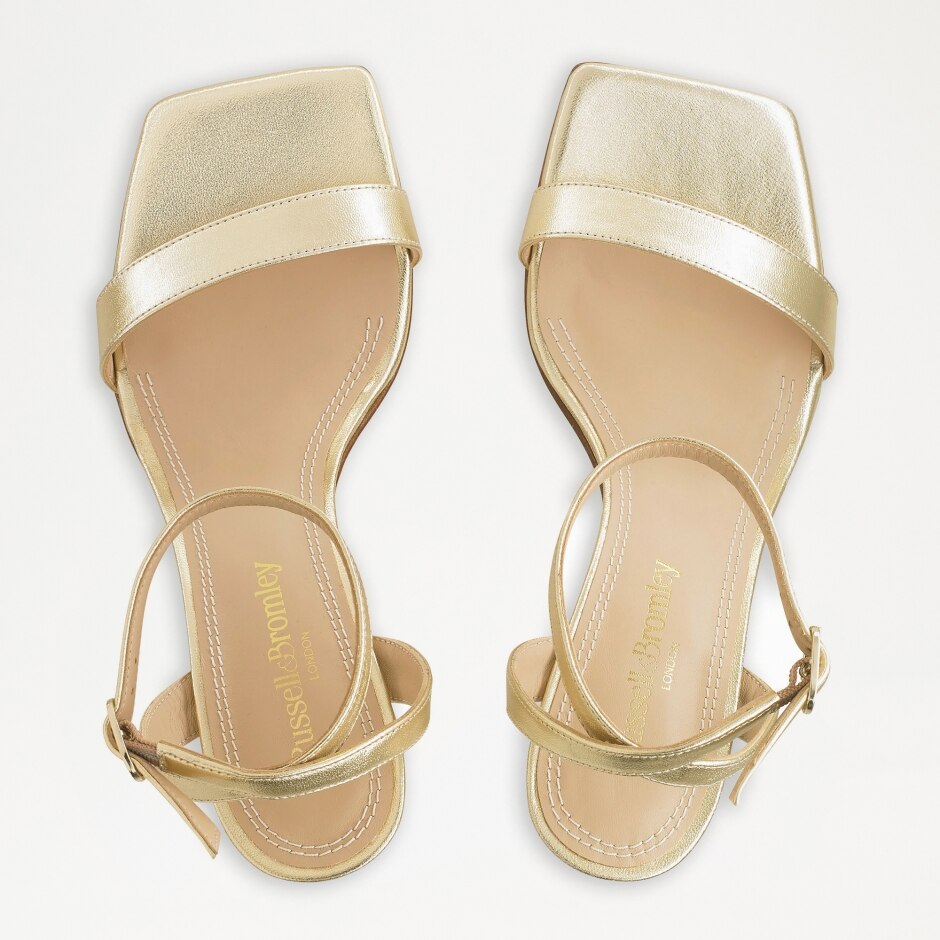 NEGRONI Two Part Sandal in Metallic Nappa | Russell & Bromley