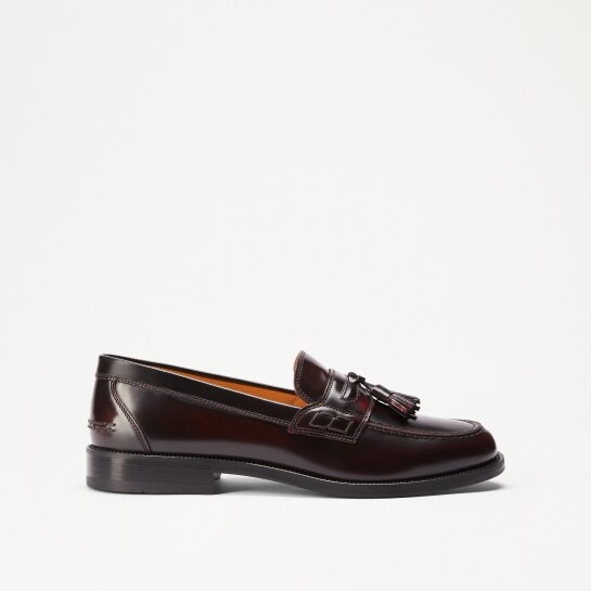 KEEBLE 3 Tassel College Loafer in Red Leather | Russell & Bromley