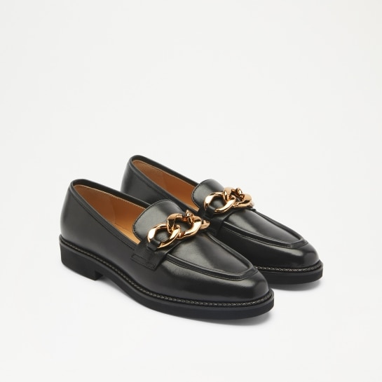 CLEOPATRA 3 Ring Loafer in Black Nappa | Russell & Bromley