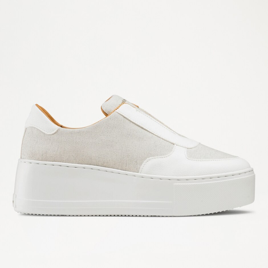 PARK AVE Eco Flatform Sneaker in Ivory Canvas | Russell & Bromley