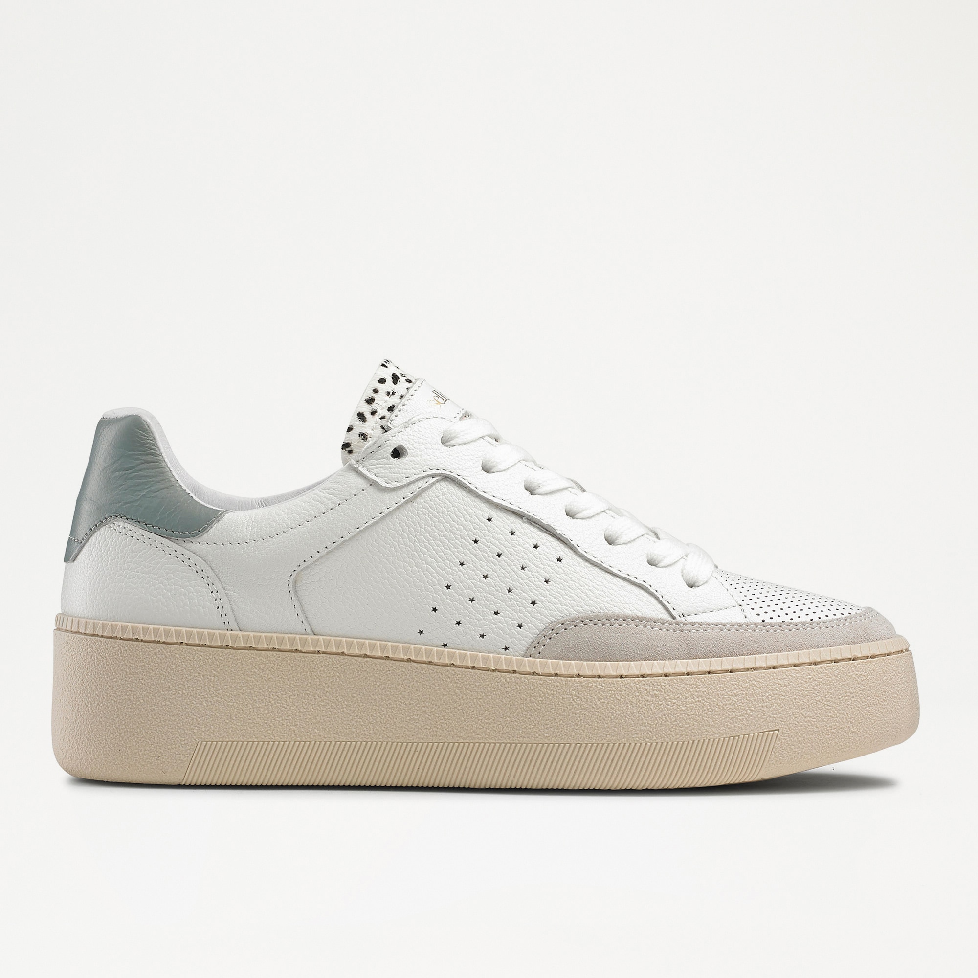 WHISPER Low Top Sneaker in White Leather | Russell & Bromley
