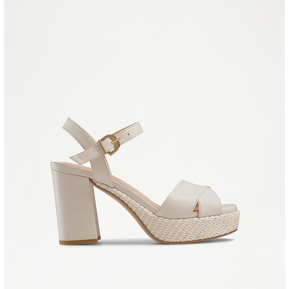 Russell and Bromley Topform classic platform sandals in white