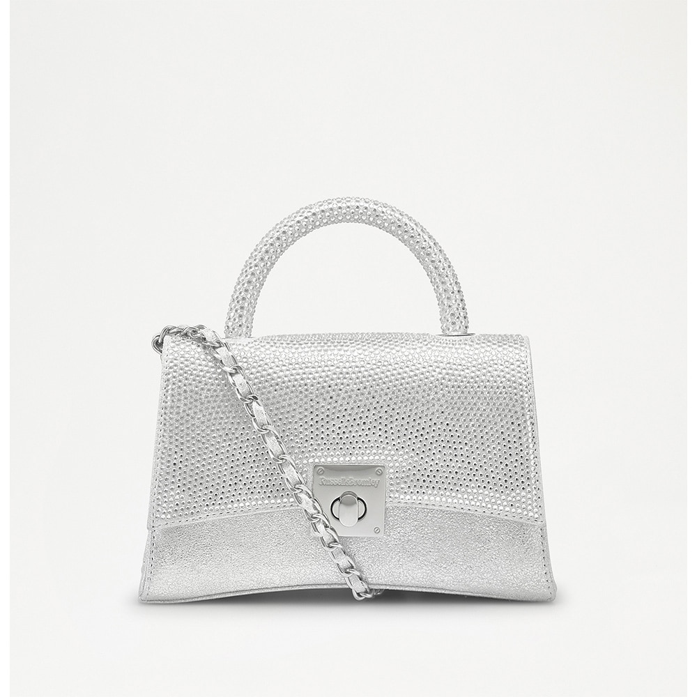 Russell and Bromley On The Rocks+ - structured grab bag in silver