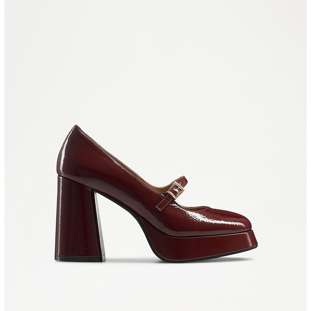 Russell and Bromley Mary - High Block Platform Mary Jane in red