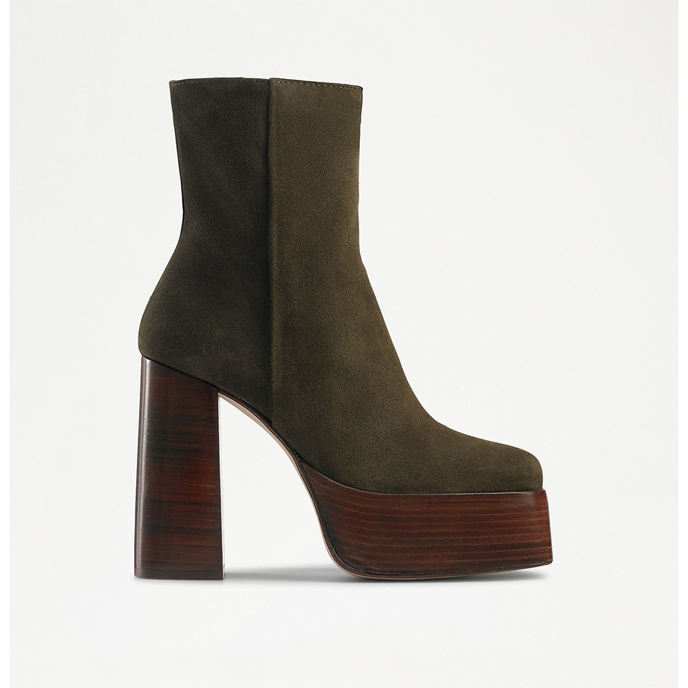 Russell and Bromley Call Me - Stack Platform Boot in green