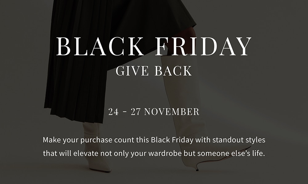 Black Friday Banner Image with Spotlight Shoes in the background