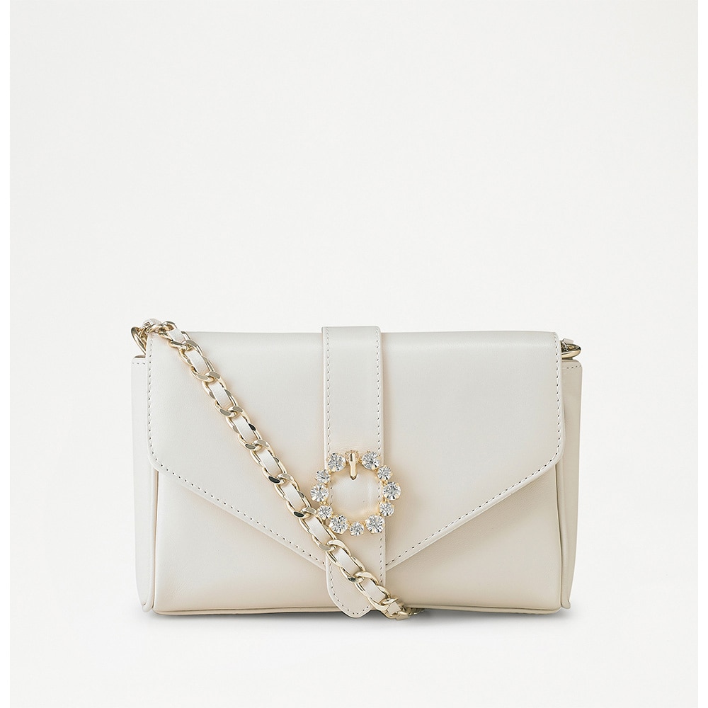 Russell and Bromley Strictly -  Jewel Buckle Chain Bag in white