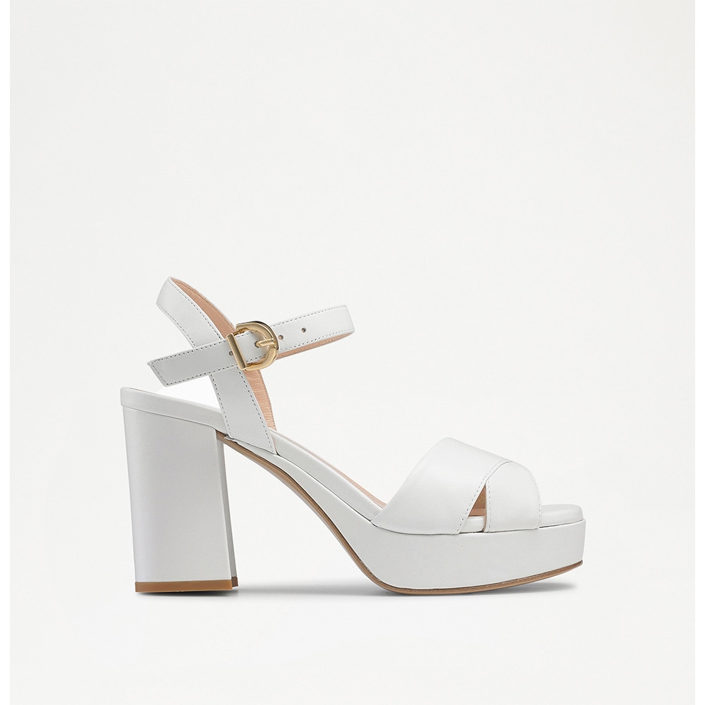 Russell and Bromley Yeahbaby women's platform in white