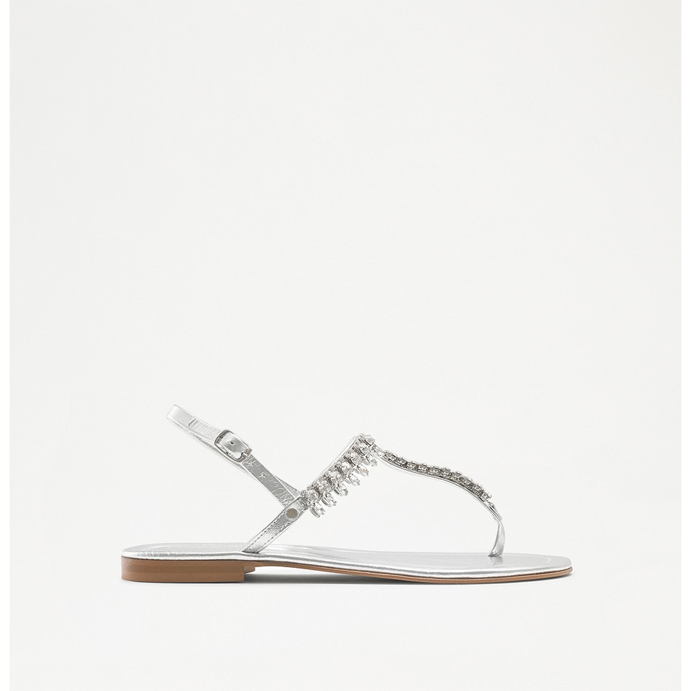 Russell and Bromley Crystal - Embellished Sandal in silver